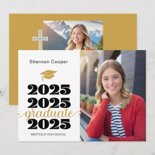 2025 Christian Gold Graduation Photo Announcement