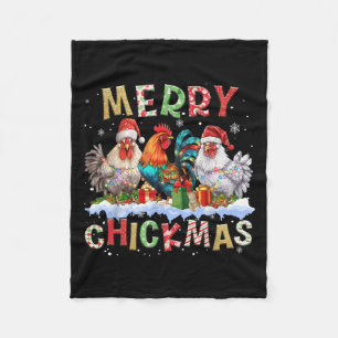 2025 Christmas Chicken Funny Christmas Lights Kids Fleece Blanket