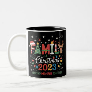 2025 Christmas Crew We Are Family Festive Party Two-Tone Coffee Mug