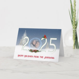 2025 Christmas Snow Globe With Photo Holiday Card