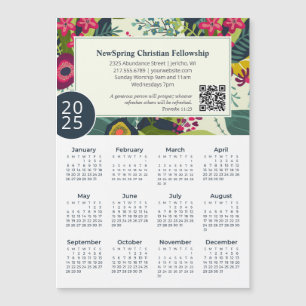 2025 Church Promo QR Code Colourful Floral Calenda