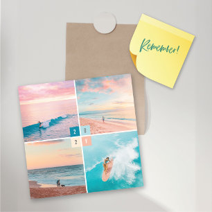 2025 Colour Blocks New Year 4 Photo Magnetic Card