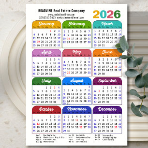 2025 Colour Calendar US Holidays Corporate Magneti