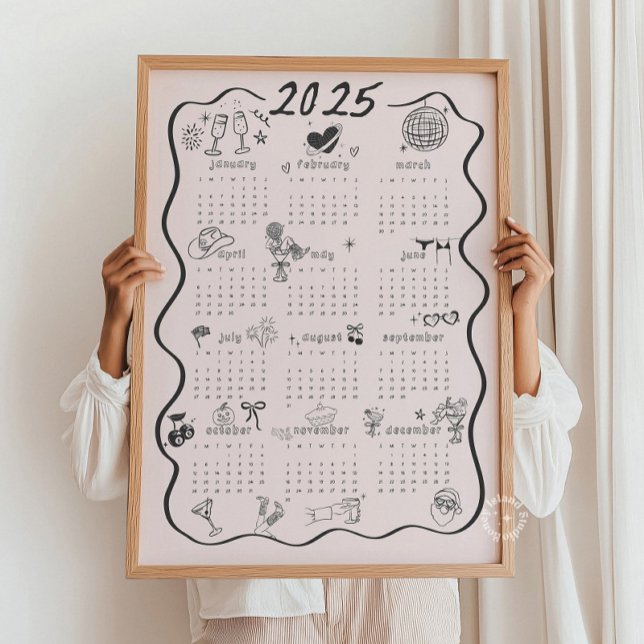 2025 Coquette Pink Calendar Poster (Creator Uploaded)