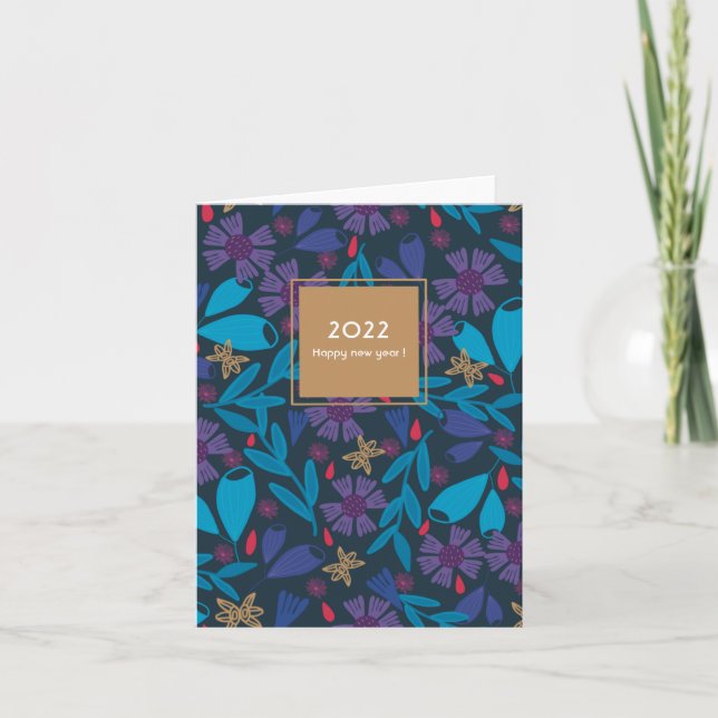 2025 custom happy new year elegant floral  thank you card (Front)