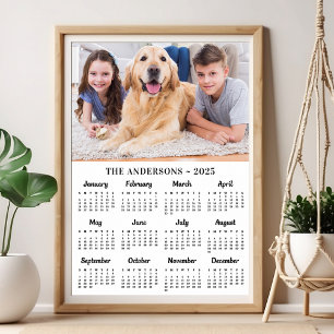 2025 Custom Photo 12 Month New Year Calendar Poster