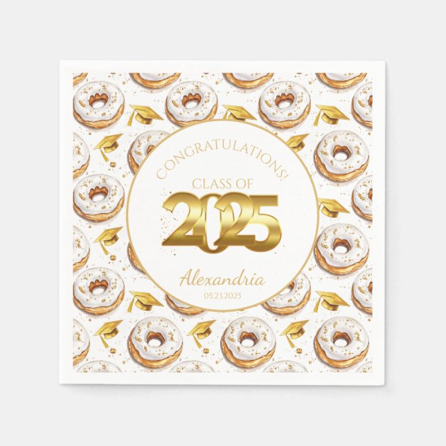 2025 Doughnuts and Degrees Graduation Paper Napkin (Front)