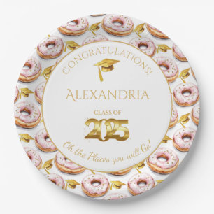 2025 Doughnuts and Degrees Graduation Paper Plate