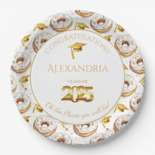 2025 Doughnuts and Degrees Graduation Paper Plate