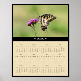 2025 Eastern Tiger Swallowtail Butterfly Calendar Poster