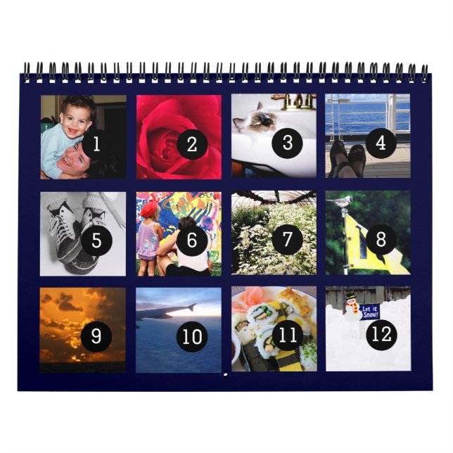 2025 Easy as 1 to 12 Your Own Photo Calendar Blue (Cover)