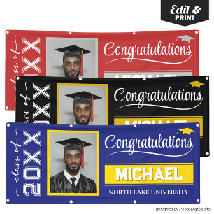 2025 Editable Graduation Banner with Name & School