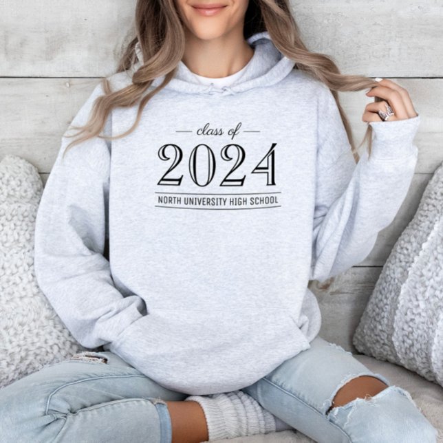 2025 Elegant Black and White Custom Graduation Hoodie (Creator Uploaded)