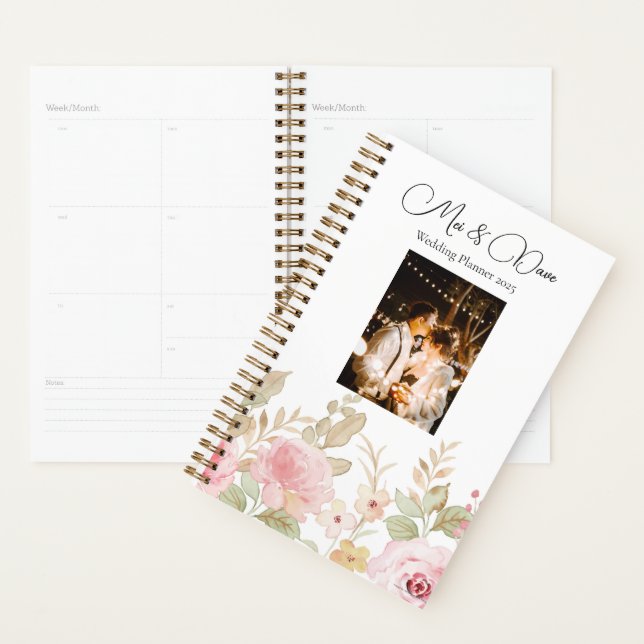 2025 Elegant Floral Wedding Personalised Wedding Planner (Display)