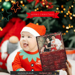 2025 Elegant Red Family Photo Calendar  Holiday Card<br><div class="desc">Send this 2025 Elegant Red Card / New Year Greetings/ Christmas Card 5x7 photo calendar card to family and friends. They are Great as Christmas or New Year's cards and having a calendar on it is handy. Personalise this full-year photo calendar card with your favourite photo of your family. Replace...</div>