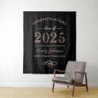 2025 Elegant Rose Gold Black Custom Graduation