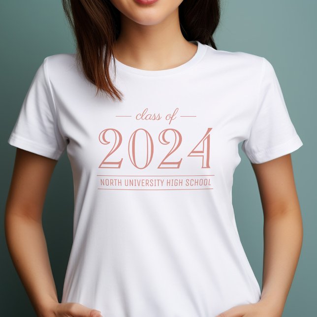 2025 Elegant Rose Gold Custom Graduation T-Shirt (Creator Uploaded)