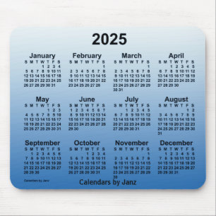 2025 Faded Blue Calendar by Janz Mouse Pad