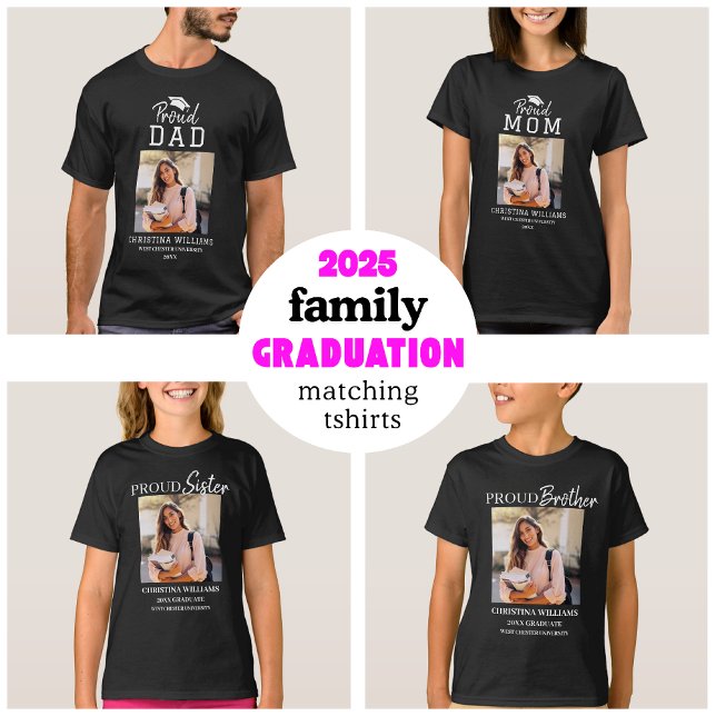 2025 Family Proud Dad Graduation Matching T-Shirt (Creator Uploaded)