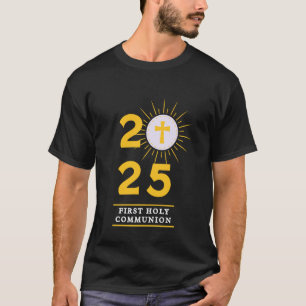 2025 First Holy Communion Boys Girls Catholic T-Shirt