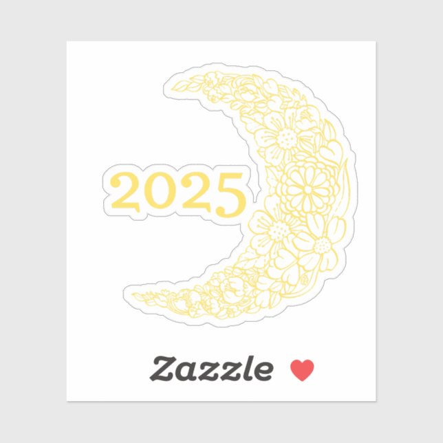 2025 Floral Moon Vinyl Sticker - Perfect for Lapto (Sheet)