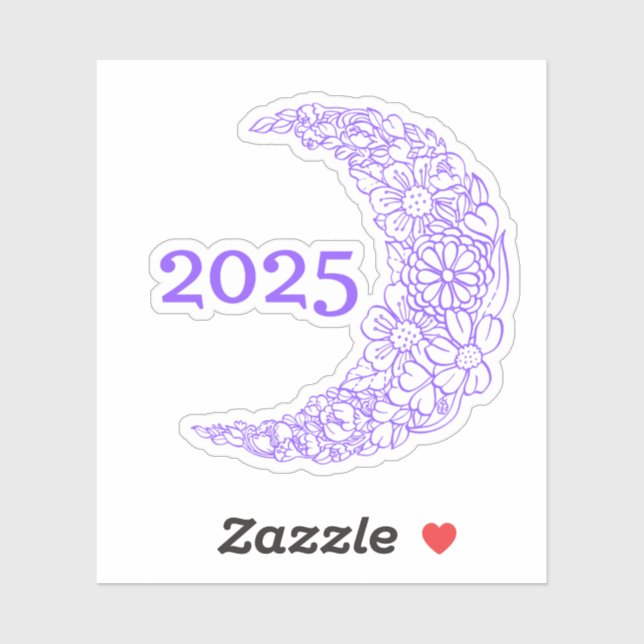 2025 Floral Moon Vinyl Sticker - Perfect for Lapto (Sheet)