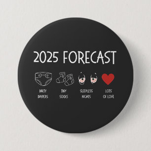 2025 Forecast Mum To Be New Year  7.5 Cm Round Badge