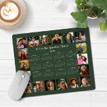 2025 Forest Green Multiple Photo Collage Calendar Mouse Mat<br><div class="desc">🌟2025 Forest Green Multiple Photo Collage Calendar Mouse Pad featuring a simple, minimalist year-at-a-glance calendar and 18 of your favourite photos. All the colours are all customisable. Makes a great gift for grandparents, parents, aunts, uncles, godparents, and more! Please contact us at cedarandstring@gmail.com if you need assistance with the design...</div>