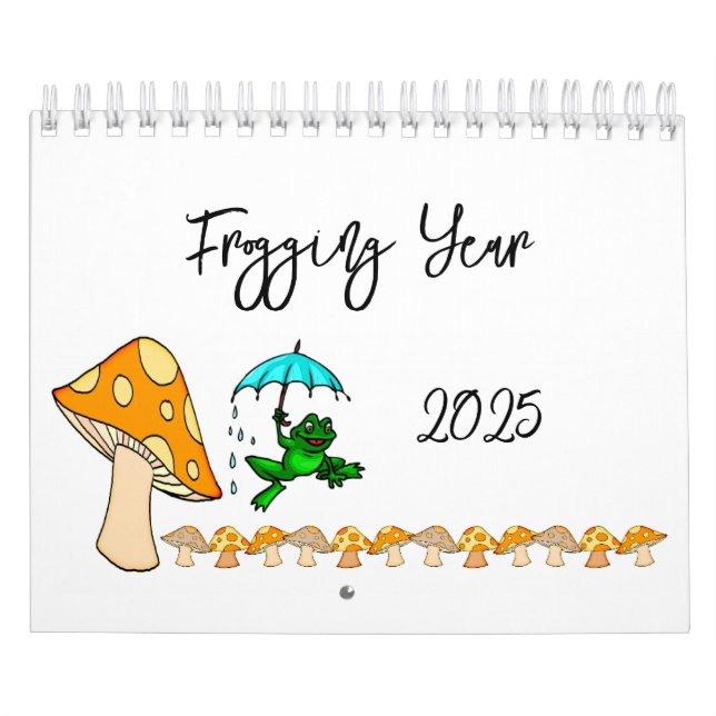 2025 Frogging Calendar Frogging Mushroom  (Cover)