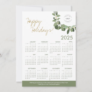 2025 Full Calendar Wreath Custom Logo QR Code