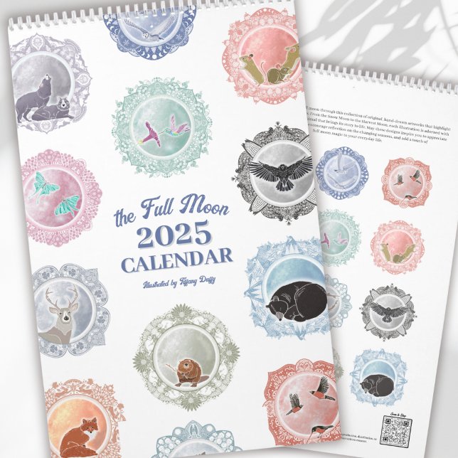 2025 Full Moon Names Illustrated Art Calendar (Creator Uploaded)