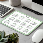 2025 Full Year Yearly Calendar Wavy MINT GREEN  Mouse Mat<br><div class="desc">Purple, black, and white—a minimal, basic 12-month 2025 Calendar Mousepad featuring a clean white background, a stylish mint green wavy border, and sleek black accents. This design offers a modern look perfect for your home office, a thoughtful yet simple gift for a coworker, or a functional addition to a school...</div>