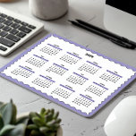 2025 Full Year Yearly Calendar Wavy PURPLE BLACK Mouse Mat<br><div class="desc">Purple, black, and white—a minimal, basic 12-month 2025 Calendar Mousepad featuring a clean white background, a stylish purple wavy border, and sleek black accents. This design offers a modern look perfect for your home office, a thoughtful yet simple gift for a coworker, or a functional addition to a school locker....</div>