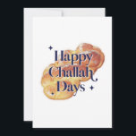 2025 Fun Happy Challah Days Hanukkah Watercolor Holiday Card<br><div class="desc">© Gorjo Designs. Made for you via the Zazzle platform.

// Need help customizing your design? Got other ideas? Feel free to contact me (Zoe) directly via the contact button below.</div>