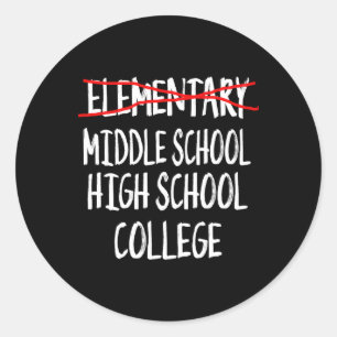 2025 Funny Elementary School Graduation 6th Grade Classic Round Sticker