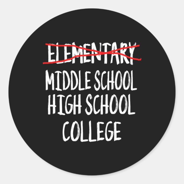 2025 Funny Elementary School Graduation 6th Grade  Classic Round Sticker (Front)