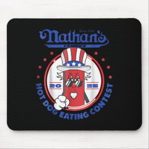2025 Funny Nathans Famous 2025 Hot Dog Eating Cont Mouse Mat