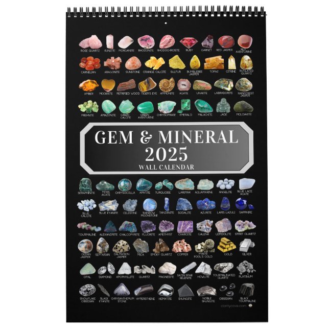 2025 Gem & Mineral Wall Calendar for Crystal Lover (Cover)
