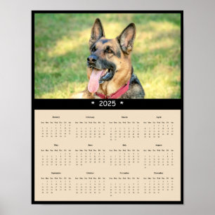 2025 German Shepherd Wall Calendar Poster