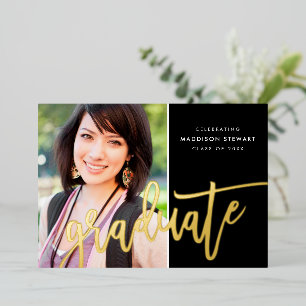 2025 GRAD photo modern calligraphy cute black gold