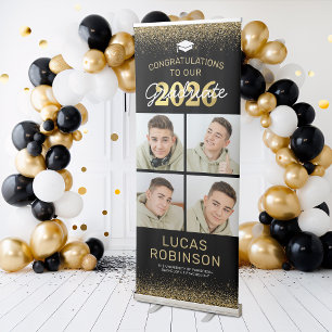 2025 Graduate 4 Photo Graduation Party Retractable Banner