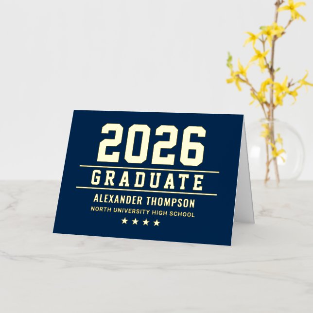 2025 Graduate Custom Gold Graduation Thank You Foil Greeting Card (Yellow Flower)