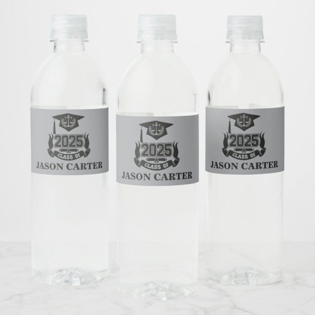2025 Graduate Graduation Party Law School  Water Bottle Label (Bottles)