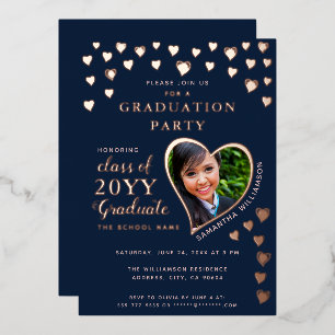 2025 Graduate Navy Blue & Rose Gold Graduation