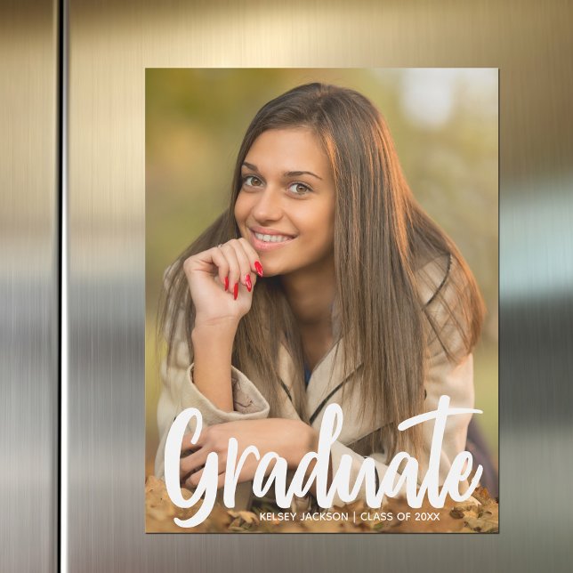 2025 Graduate Photo Chic Modern Magnetic Card (Creator Uploaded)
