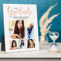 2025 Graduate Rose Gold Script 4 Photo Collage
