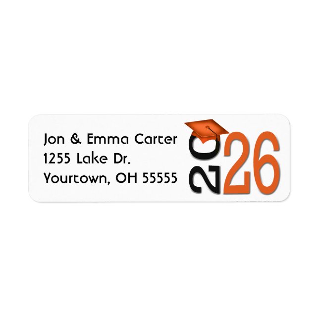 2025 Graduation Black and Orange School Colours (Front)