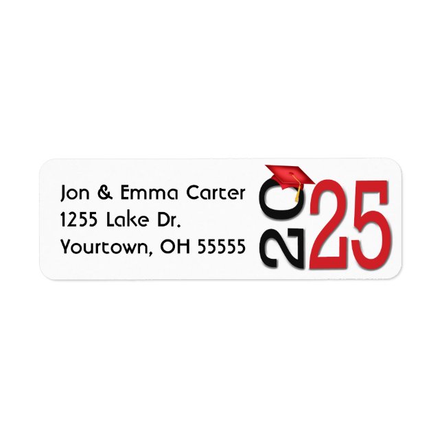 2025 Graduation Black and Red School Colours (Front)