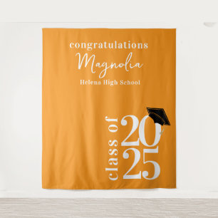 2025 Graduation Cap Banner Backdrop Tapestry