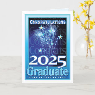 2025 Graduation Congratulations Festive Fireworks Card